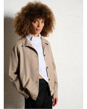 MASSCOB Veste Col Montant En Laine Femme - Neutre