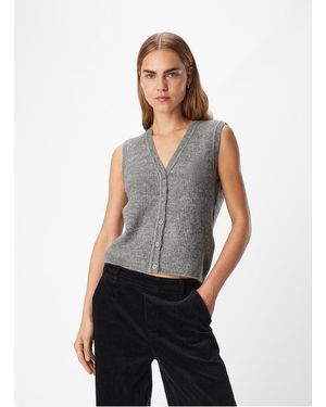 Object Gilet Droit Col V Uni Femme - Blanc
