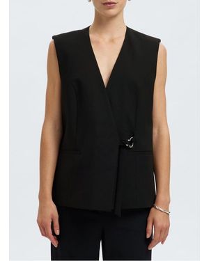 SELECTED Veste De Tailleur Sans Manches Droite Femme - Noir