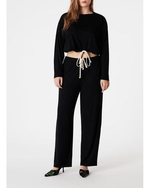 Icône Pantalon De Pyjama Côtelé Femme - Noir