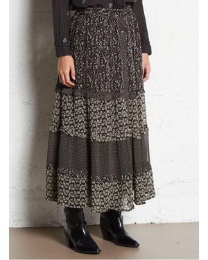 MAISON HOTEL Jupe Midi À Imprimé Fleuri Femme - Gris