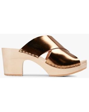 sabot youyou Sabots Mules À Talon Haut Ouverts Femme - Marron
