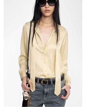 Zadig & Voltaire Chemise Droite En Satin Femme - Neutre