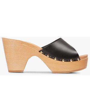 sabot youyou Sabots À Talon Haut En Cuir Ouverts Femme - Noir