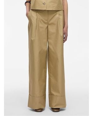 ROUGE EDIT Pantalon À Pinces Large En Coton Mélangé Femme - Neutre