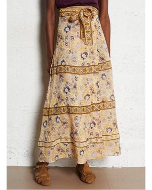 Ba&sh Jupe Longue En Coton Imprimé Femme - Neutre
