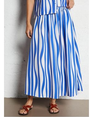 Elise Chalmin Jupe Longue À Rayures Femme - Bleu