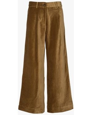 Emile Et Ida Pantalon Large En Velours De Coton Femme - Neutre