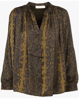 La Petite Etoile Blouse Col Tunisien Satinée Femme - Vert