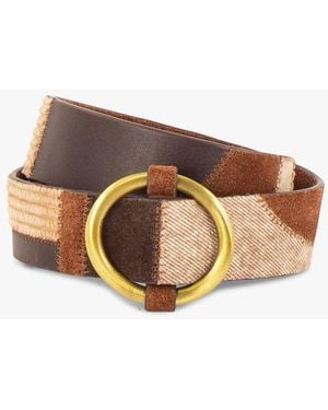 Sessun Ceinture En Cuir Patchwork - Marron