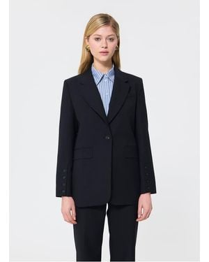 Tara Jarmon Veste Tailleur Droite En Laine Femme - Bleu