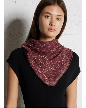 Ba&sh Foulard En Coton Mélangé Imprimé - Noir