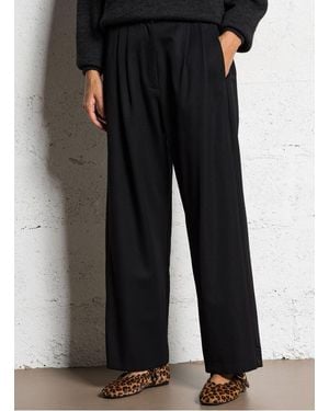 MASSCOB Pantalon Large En Laine Femme - Noir