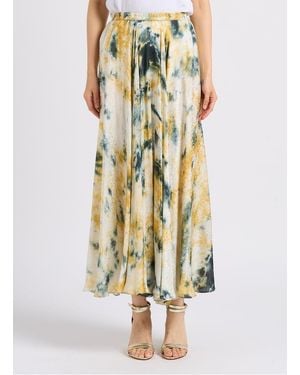 Mes Demoiselles Jupe Midi Évasée En Jacquard Imprimé Femme - Blanc