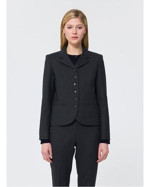 Tara Jarmon Veste Col Tailleur En Llaine Mélangée Femme - Bleu