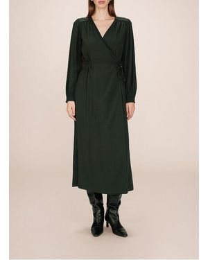 Grace Et Mila Robe Longue Portefeuille Fluide Femme - Vert
