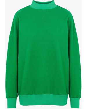 COLLECTORS CLUB Sweat Col Rond En Laine Vierge Mélangée Femme - Vert