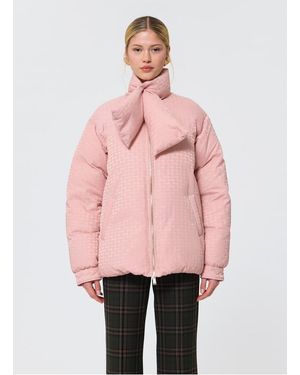 Tara Jarmon Doudoune Col Montant À Pans Femme - Rose