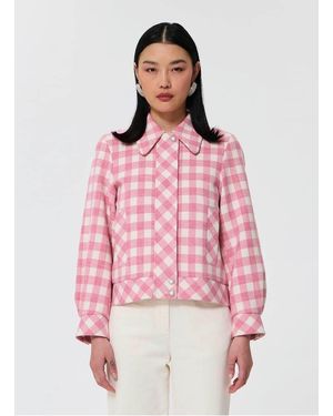 Tara Jarmon Blouson Droit En Coton Mélangé Imprimé Femme - Rose