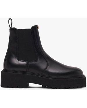 Maje Bottines En Cuir Femme - Noir