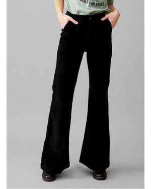 Wild Pantalon Taille Haute En Velours Côtelé Femme - Noir
