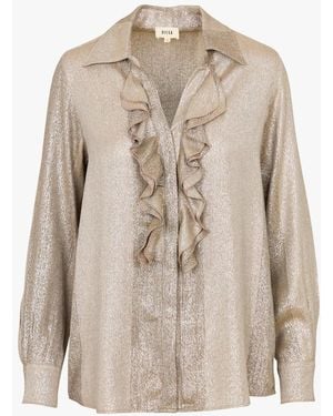 Diega Chemise Droite Col V Pailleté Femme - Neutre
