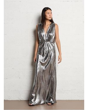 Mes Demoiselles Robe Longue Métallisée Femme - Blanc