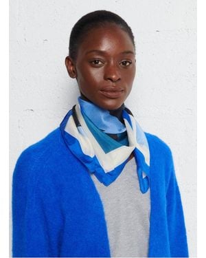 One Step Foulard En Soie - Bleu