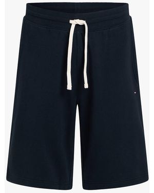 Tommy Hilfiger Short De Jogging Brodé En Coton - Bleu