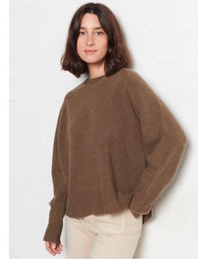 Hod Paris Pull Ample Col Rond En Laine Femme - Marron