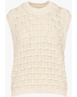 COLLECTORS CLUB Pull Maillé À Structure 3D Damier En Coton Mélangé Femme - Neutre