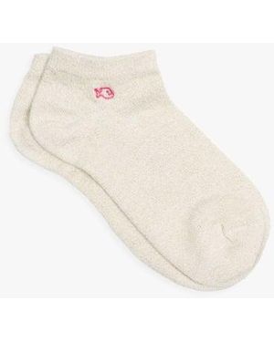 Billybelt Socquettes Pailletées En Coton Peigné Unies - Blanc