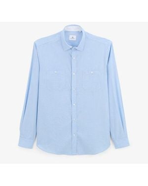Serge Blanco Chemise Manches Longues En Coton - Bleu