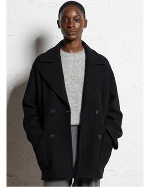 MASSCOB Manteau Col Tailleur En Laine Femme - Noir