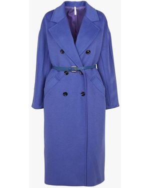 Imperial Manteau Long Ceinturé Femme - Bleu