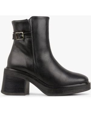 Bobbies Bottines En Cuir Femme - Noir