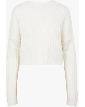 COLLECTORS CLUB Pull Court Décolleté Dos En Laine Mélangée Femme - Blanc