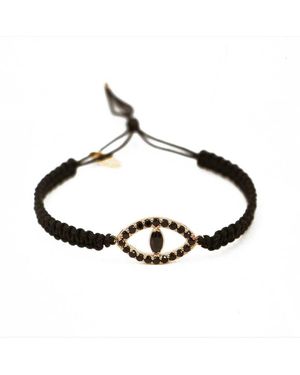 Nilai Bracelet Macramé Plaqué Or Nazar - Métallisé