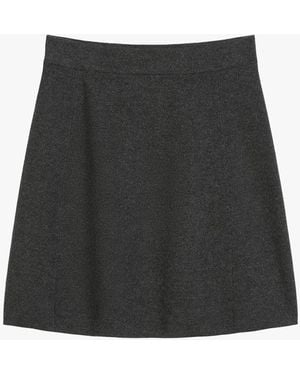 Marc O' Polo Jupe Courte Unie En Laine Femme - Noir