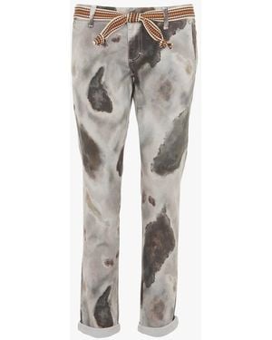 Please Pantalon Chino En Coton Mélangé Femme - Gris