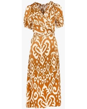 La Petite Etoile Robe Longue Portefeuille Imprimée Femme - Métallisé