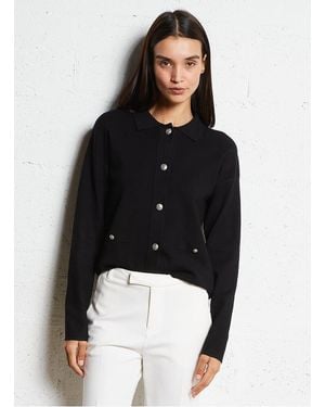 IKKS Cardigan Oversize En Maille Femme - Noir