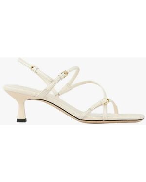 Sandro Sandales À Talons En Cuir Femme - Blanc