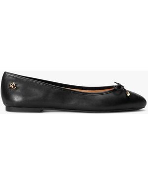 Polo Ralph Lauren Ballerines Unies En Cuir Femme - Noir