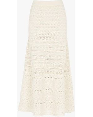 Ba&sh Jupe Taille Haute Évasée En Coton Femme - Neutre
