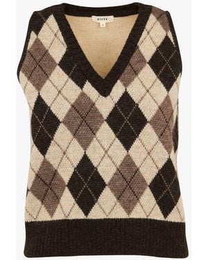 Diega Pull Court Sans Manches En Laine Mélangée Femme - Noir