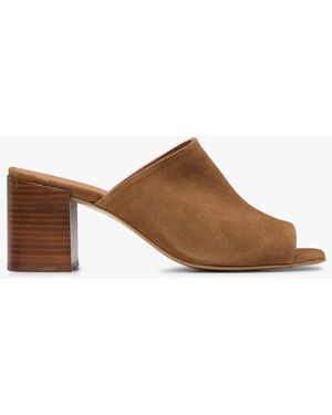 Mellow Yellow Mules À Talon En Cuir Velours Femme - Marron
