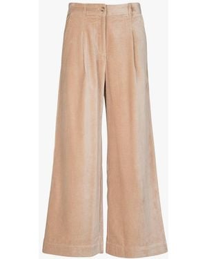 Emile Et Ida Pantalon Large En Velours De Coton Femme - Neutre
