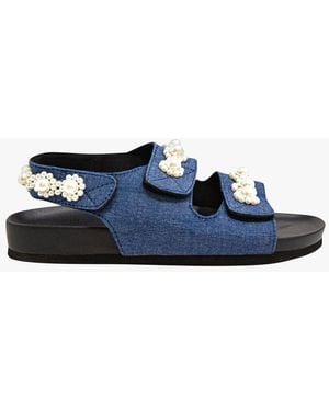 ARIZONA LOVE Sandales Plates En Coton Femme - Bleu