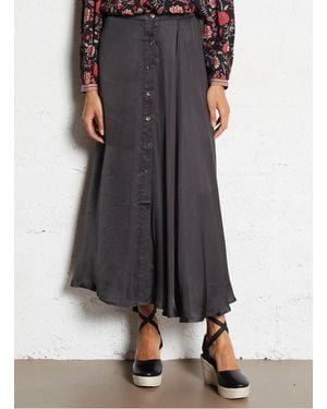 MAISON HOTEL Jupe Longue Évasée Femme - Gris